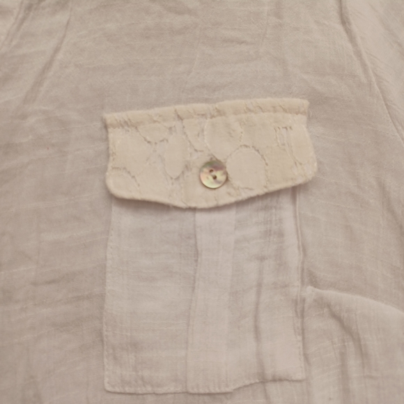 Women's Elementz Button-down Blouse - White (XL) - Picture 6 of 7